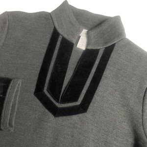 Soft Surroundings Women’s Petite Large Gray Black Trim Wool Blend‎ Tunic